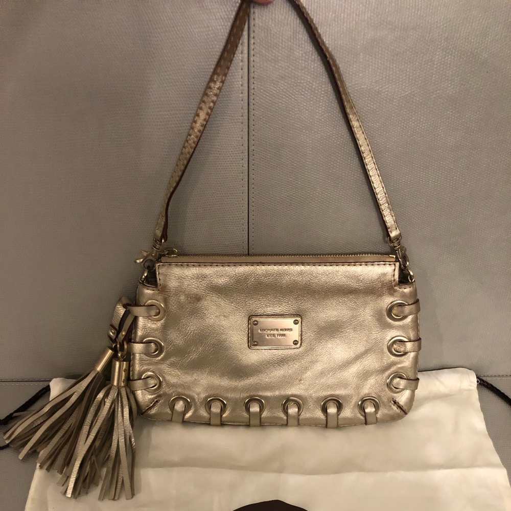 Michael Kors Gold Leather shoulder bag/clutch